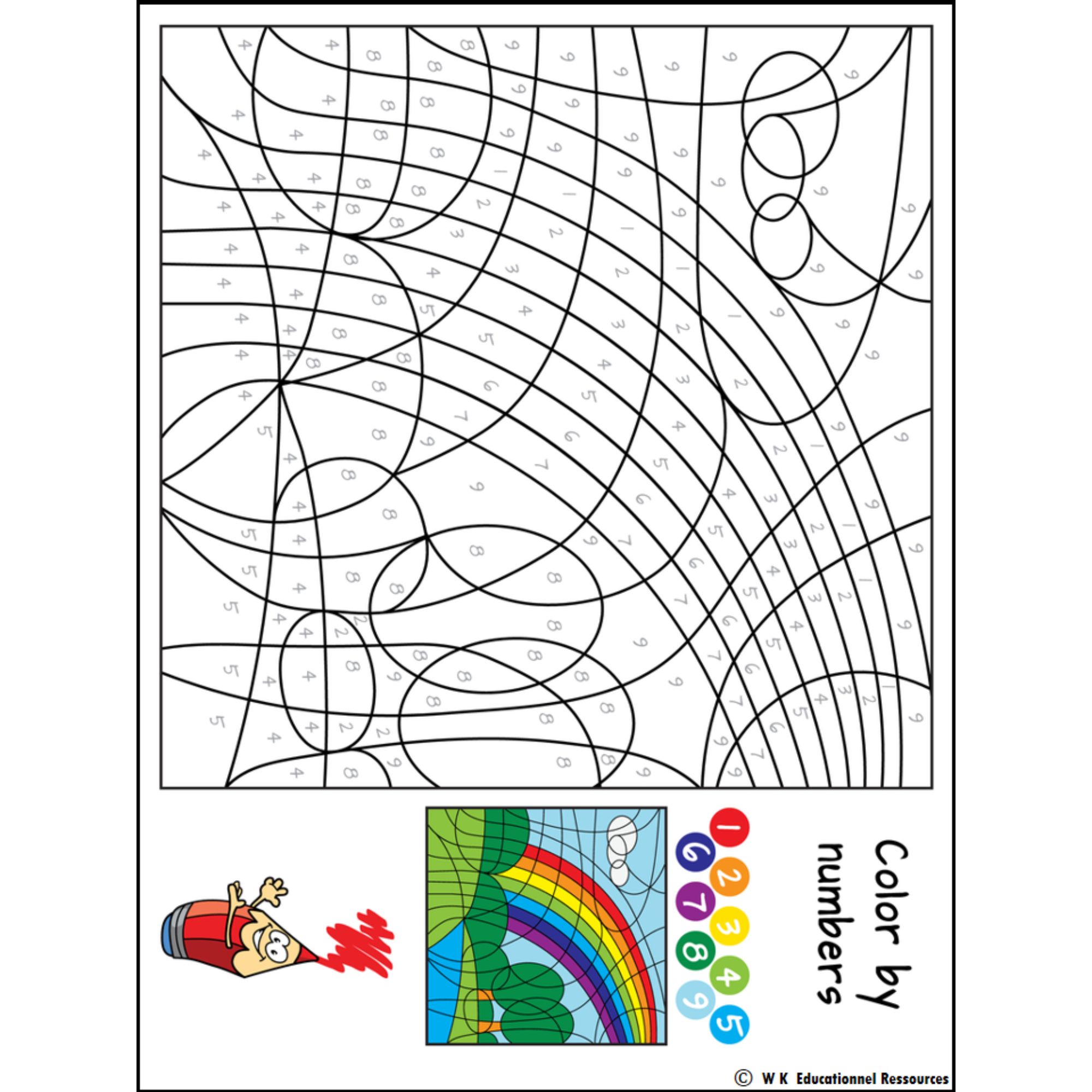 Summer color by code numbers activities coloring page end of year printable made by teachers