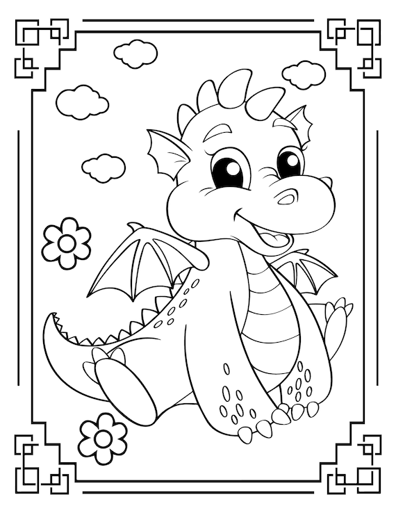 Dragon coloring pages kids coloring book printable pages dragon coloring activity kids animal coloring sheet pdf download