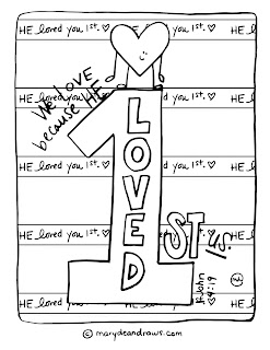 He loved you first john printable coloring page