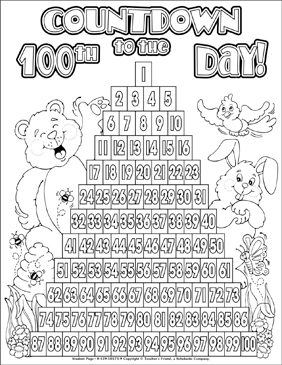Countdown to the th day of school coloring page printable coloring pages skills sheets