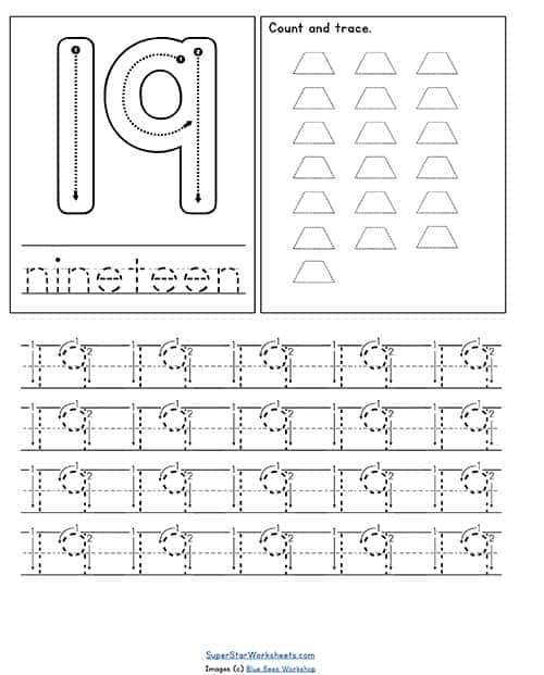 Number handwriting worksheets