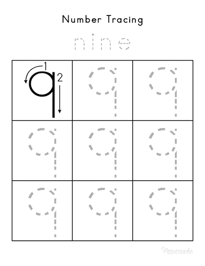 Free printable number tracing worksheets