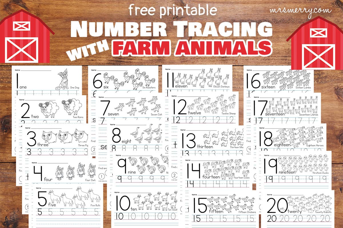 Free tracing numbers worksheets