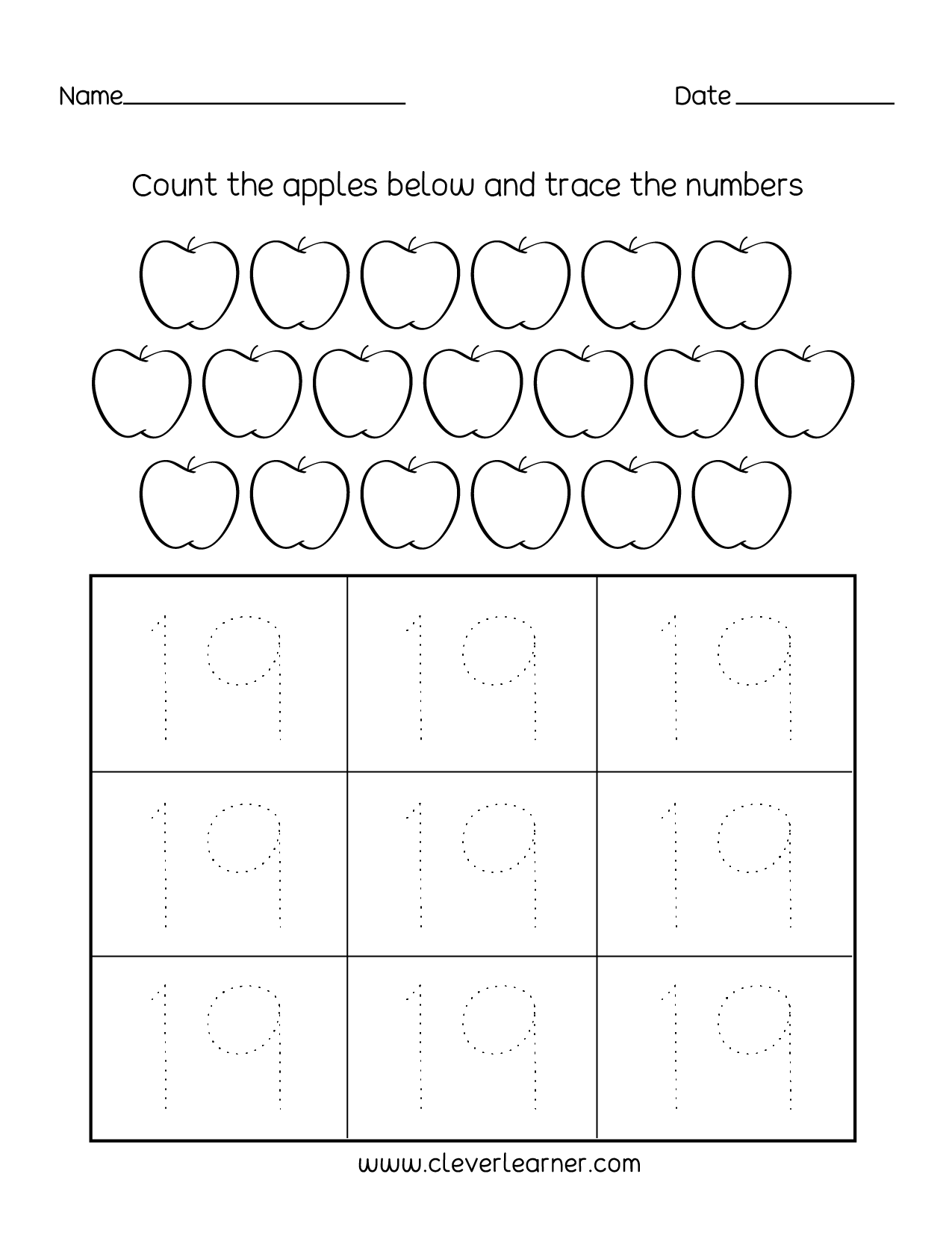 Number writing counting and identification printable worksheets for children