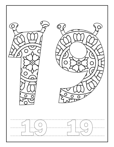 Premium vector mandala number coloring pages