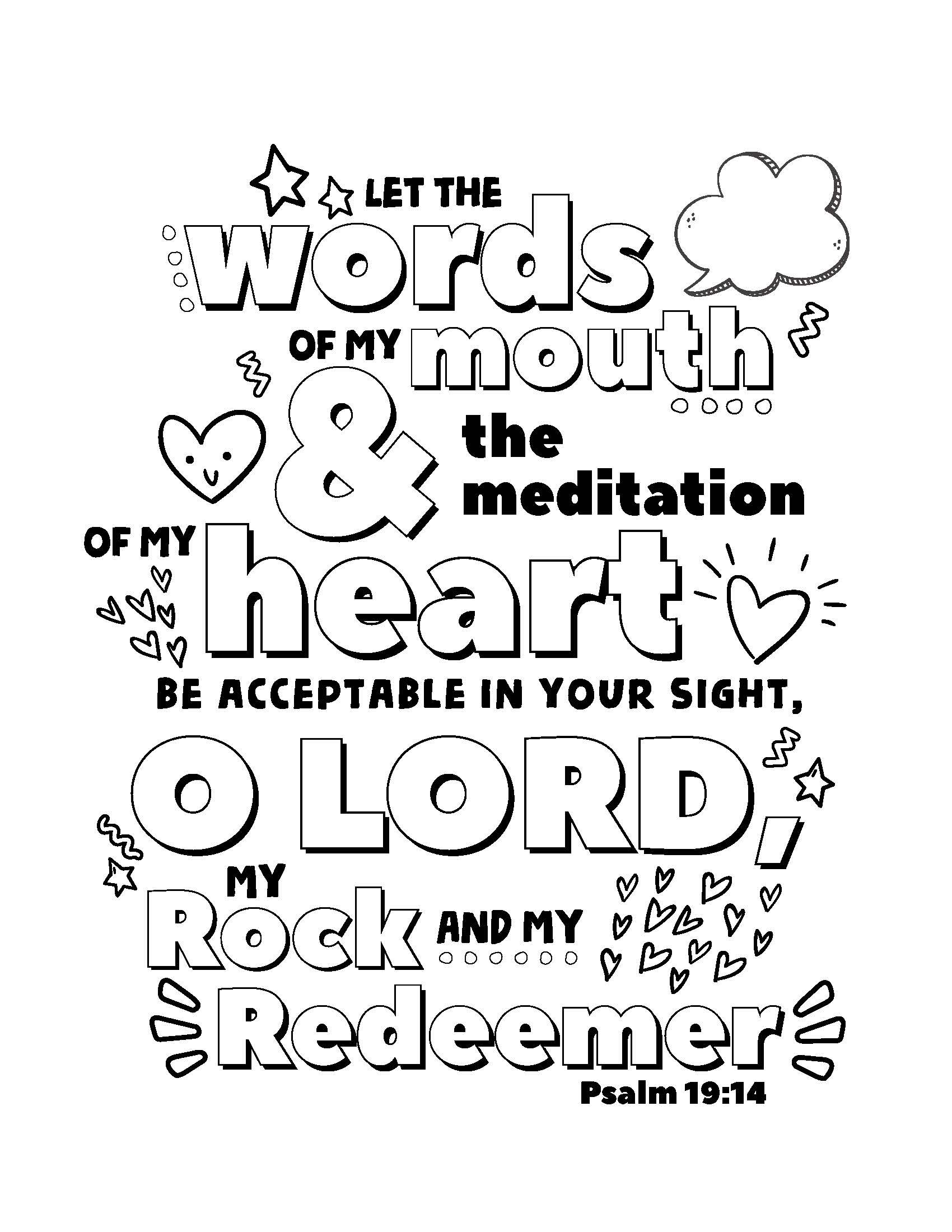 Psalm coloring page â tripp designs