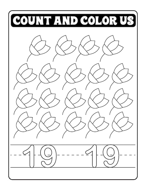 Premium vector counting and number coloring pages