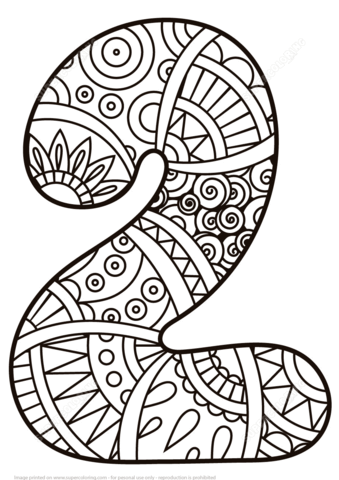 Number zentangle coloring page free printable coloring pages