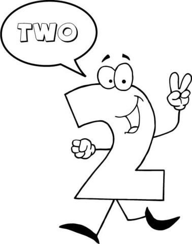 Number says two coloring page free printable coloring pages