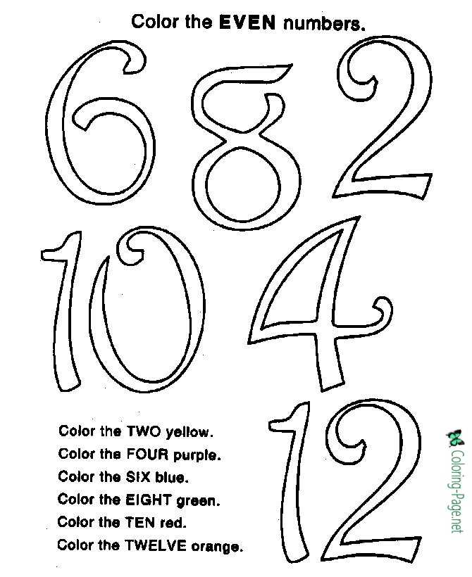 Color by number worksheets