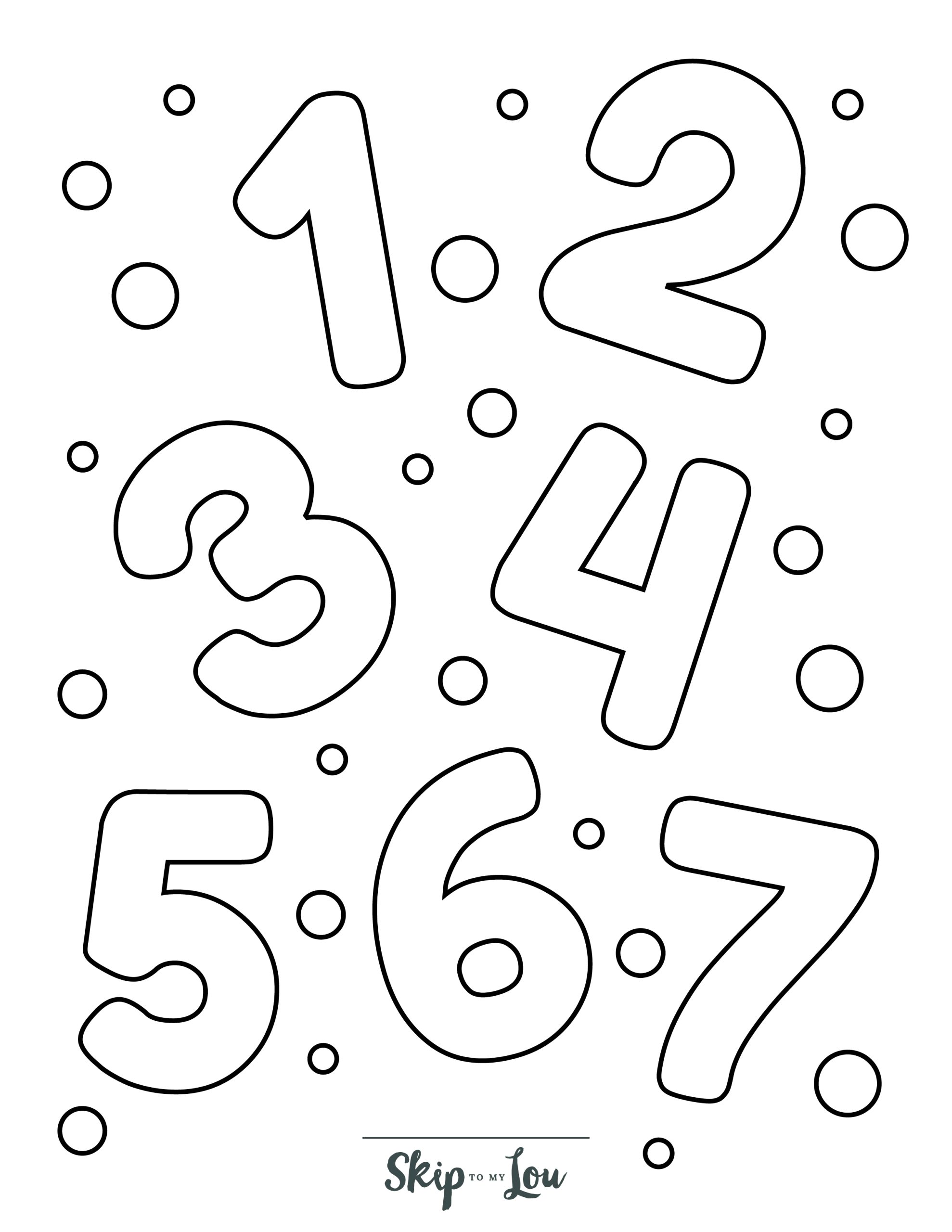 Number coloring pages