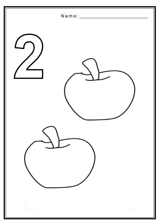 Free coloring pages of number with fruit crafts and worksheets for preschooltoddler and kindergarten