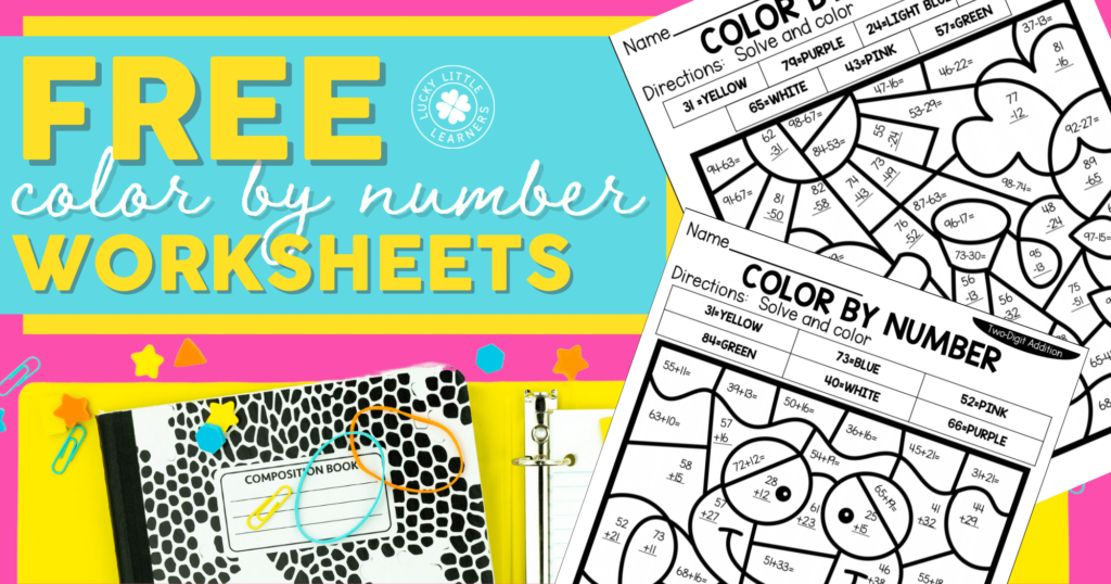 Free color by number math sheets for nd grade