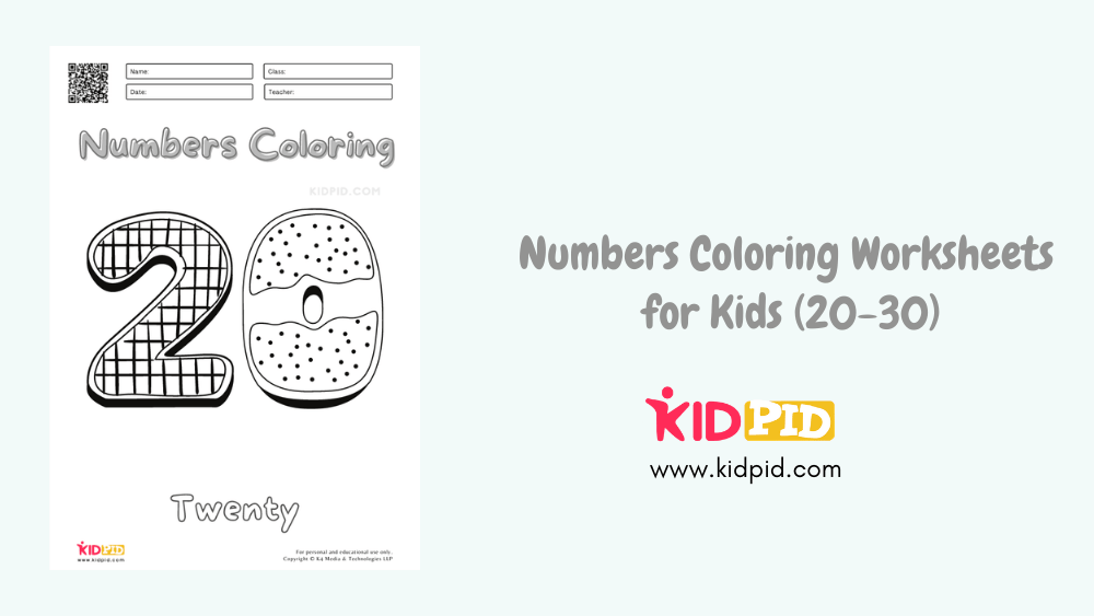 Numbers coloring worksheets for kids