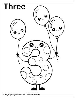 Number holding balloons coloring page preschool coloring pages numbers preschool abc coloring pages