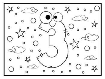 Number coloring pages book for kids by happy coloring book tpt