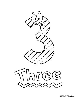 Number coloring pages for preschool numbers