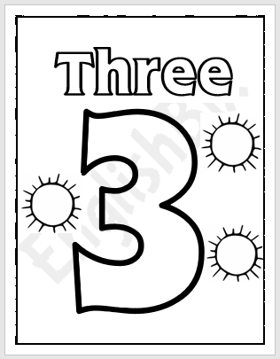 Number coloring page for kids