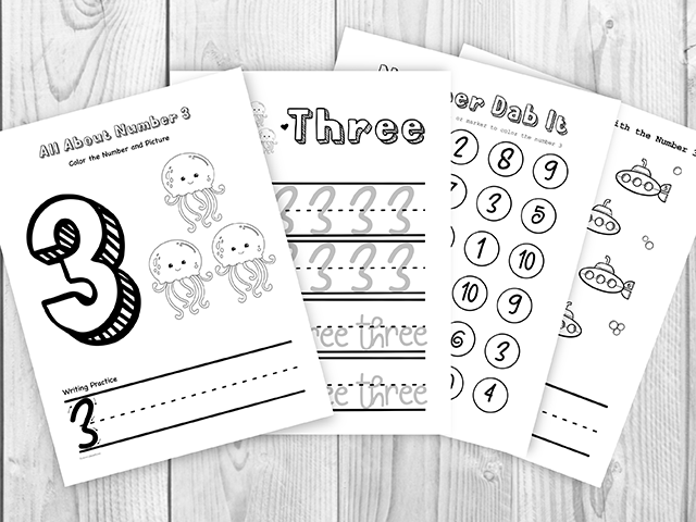 Free preschool printables â number