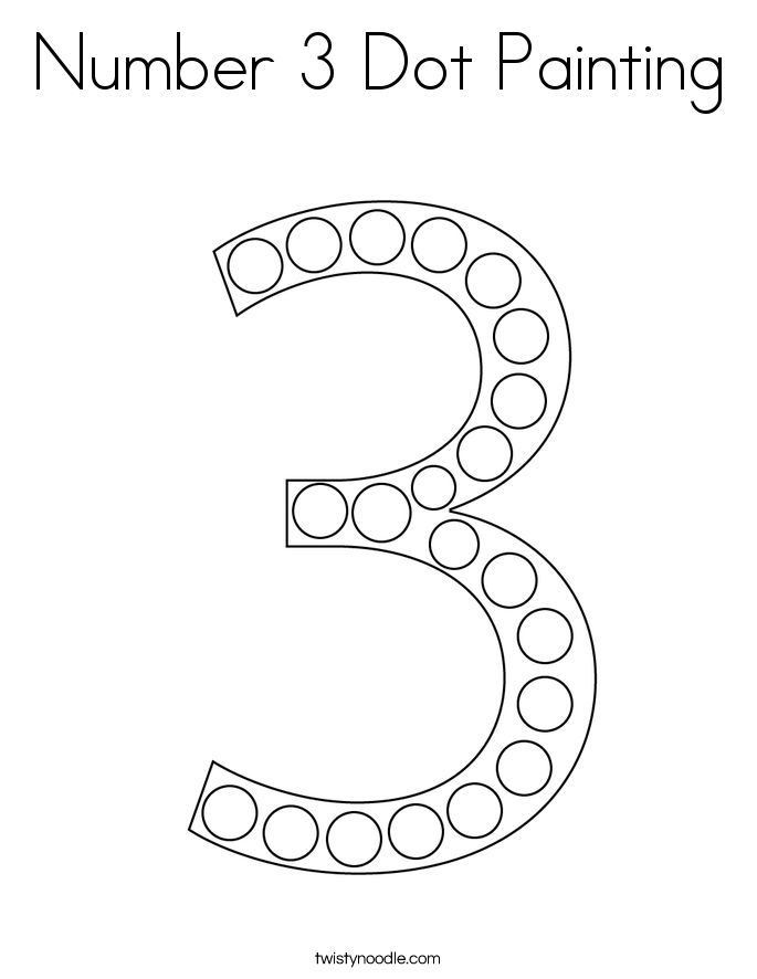 Number dot painting coloring page