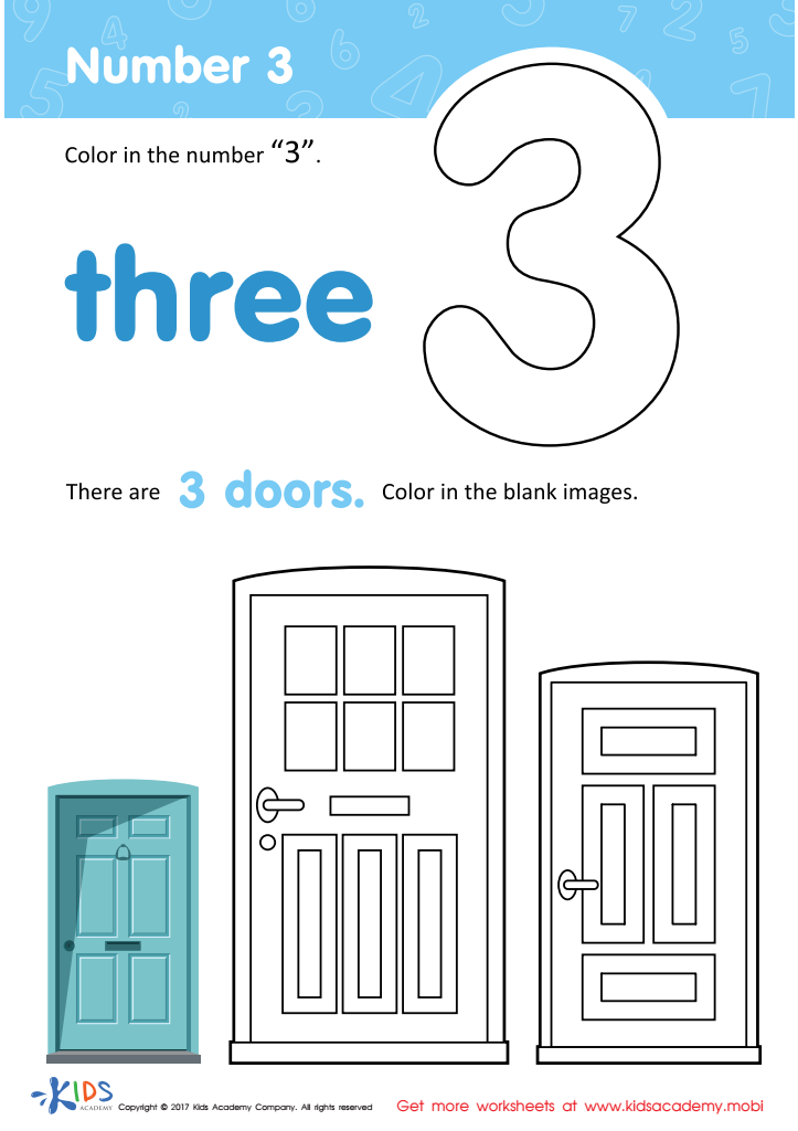 Number coloring page free printable number worksheet