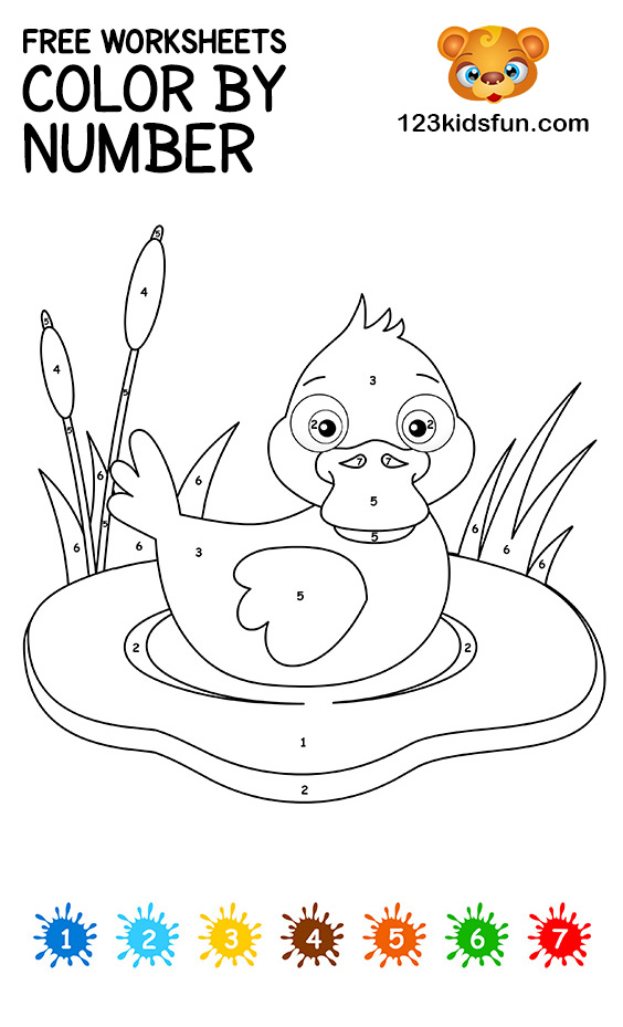 Free color by number printable coloring pages for kids kids fun apps