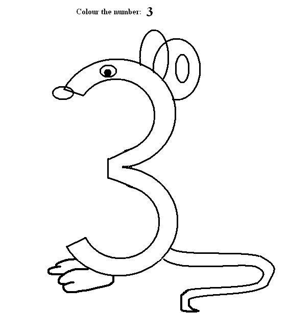 Number coloring printable page for kids
