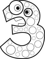 Number coloring pages for kids