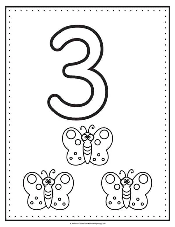 Printable number coloring pages for early learners