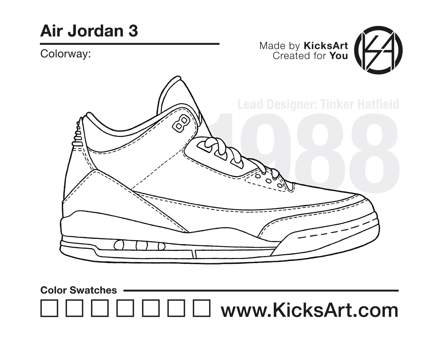 Air jordan sneaker coloring pages