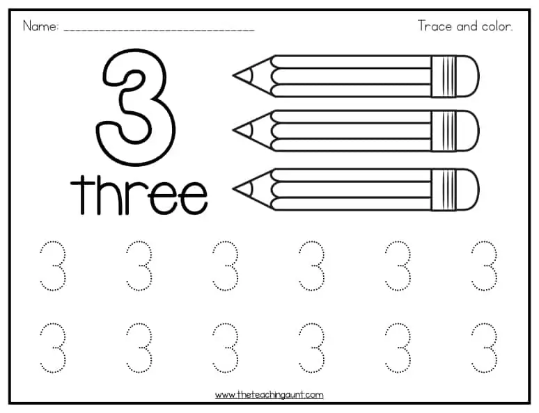 Trace and color number pages