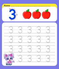 Number tracing worksheets count and trace number