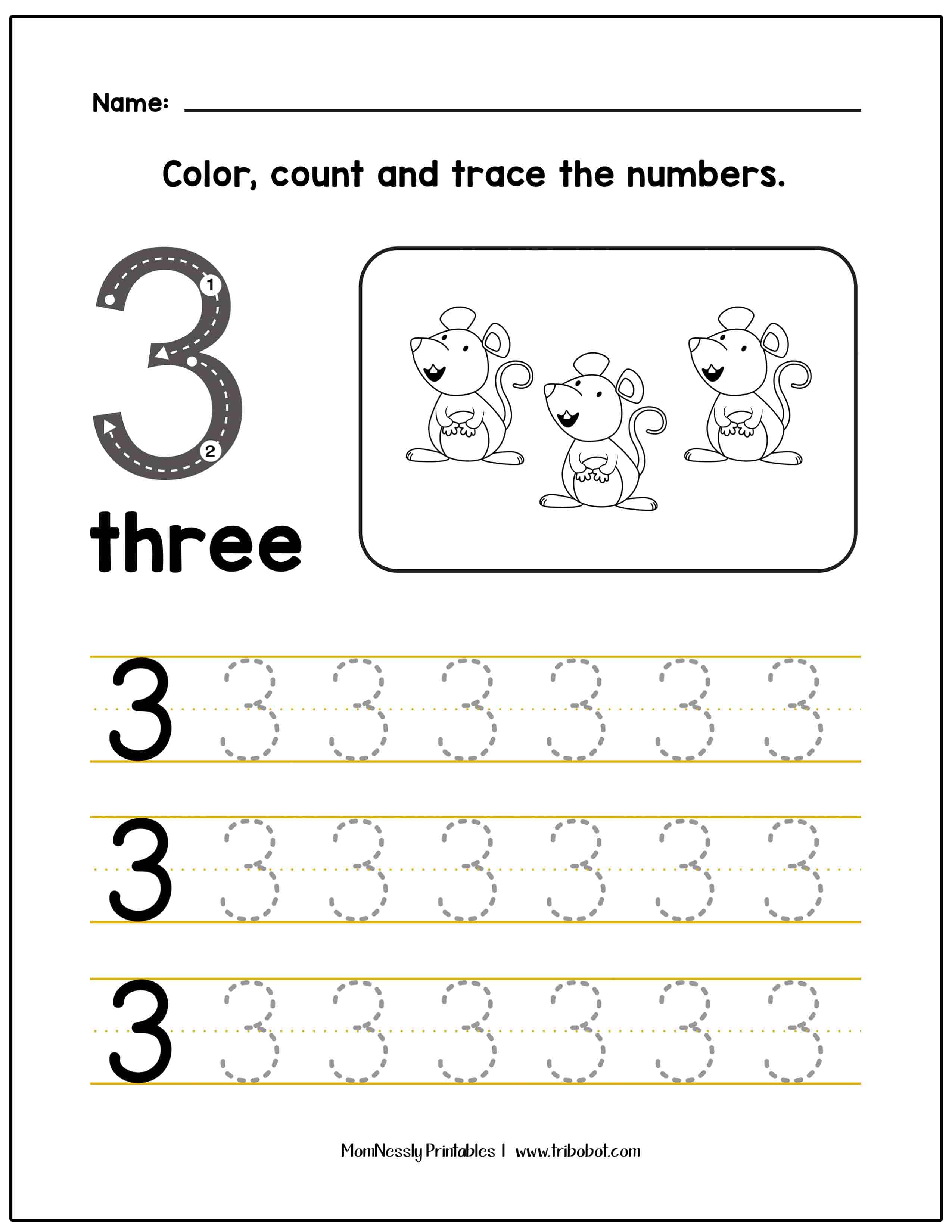 Printables tracing numbers