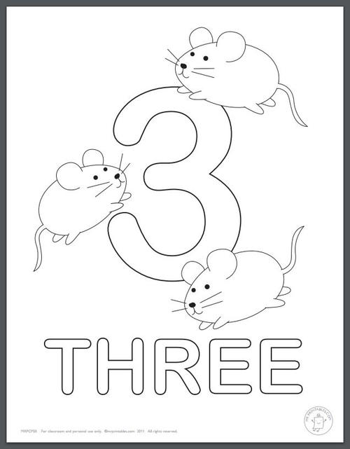 Learning numbers coloring pages for kids