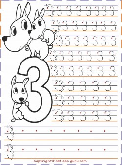 Kindergarten number tracing worksheets