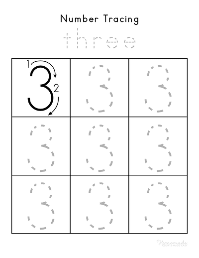 Free printable number tracing worksheets