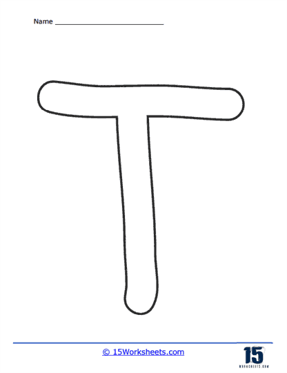 Bubble letter t worksheets