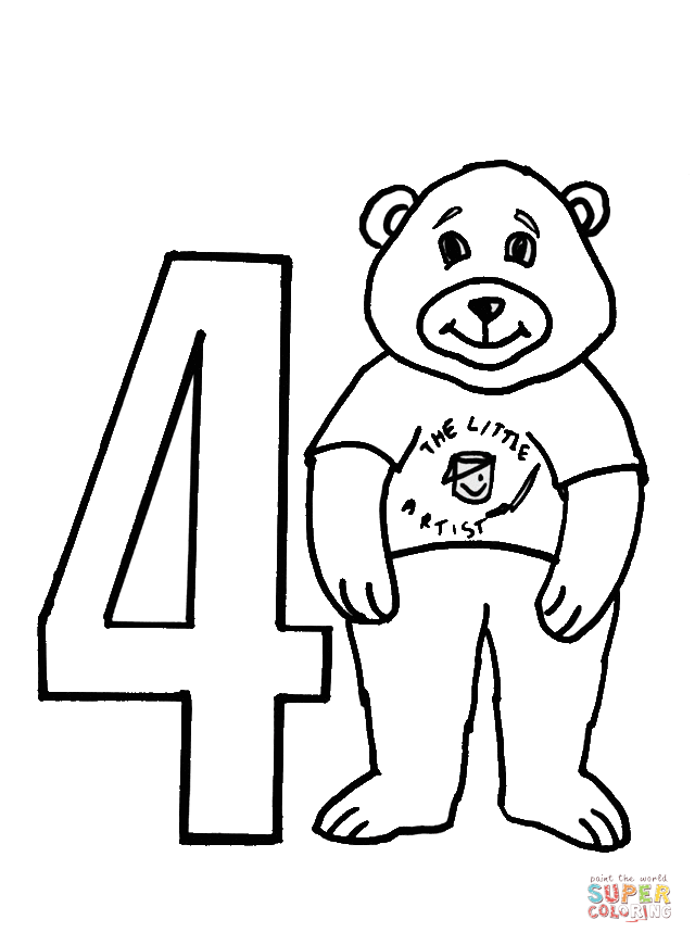 Number coloring page free printable coloring pages