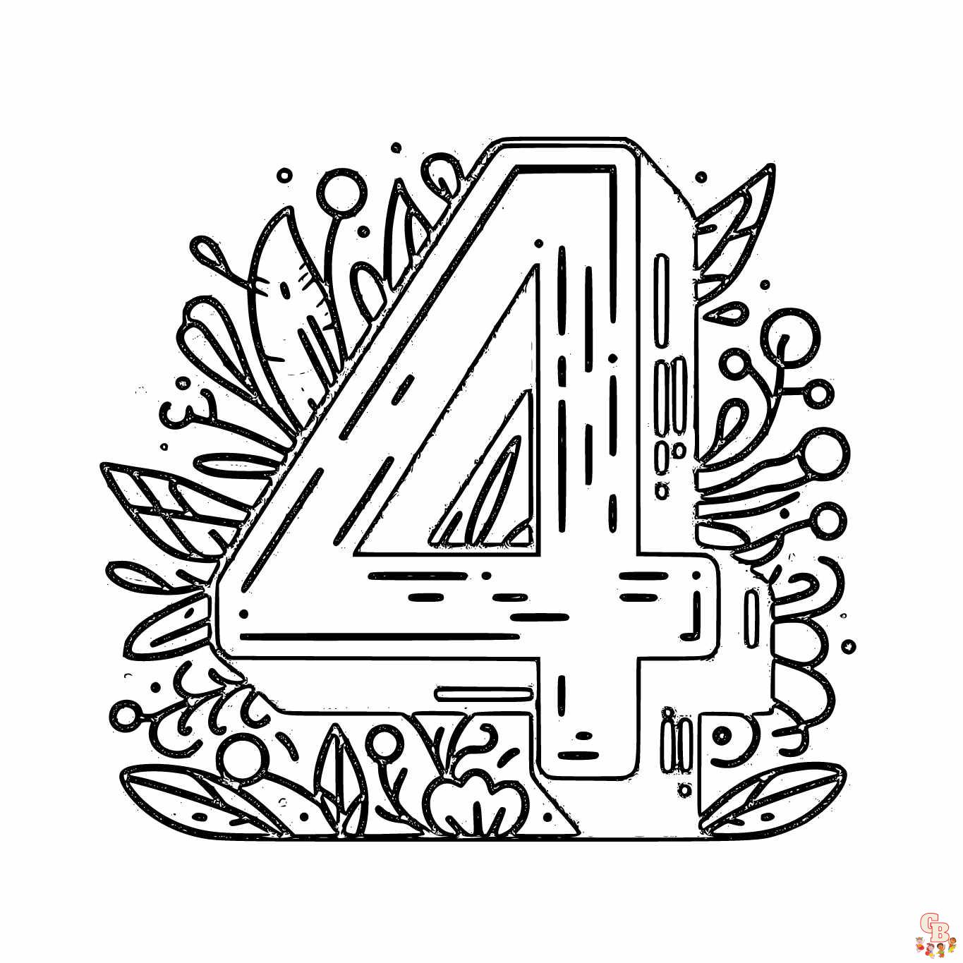 Printable number coloring pages free for kids and adults