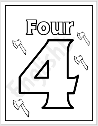 Number coloring page for kids