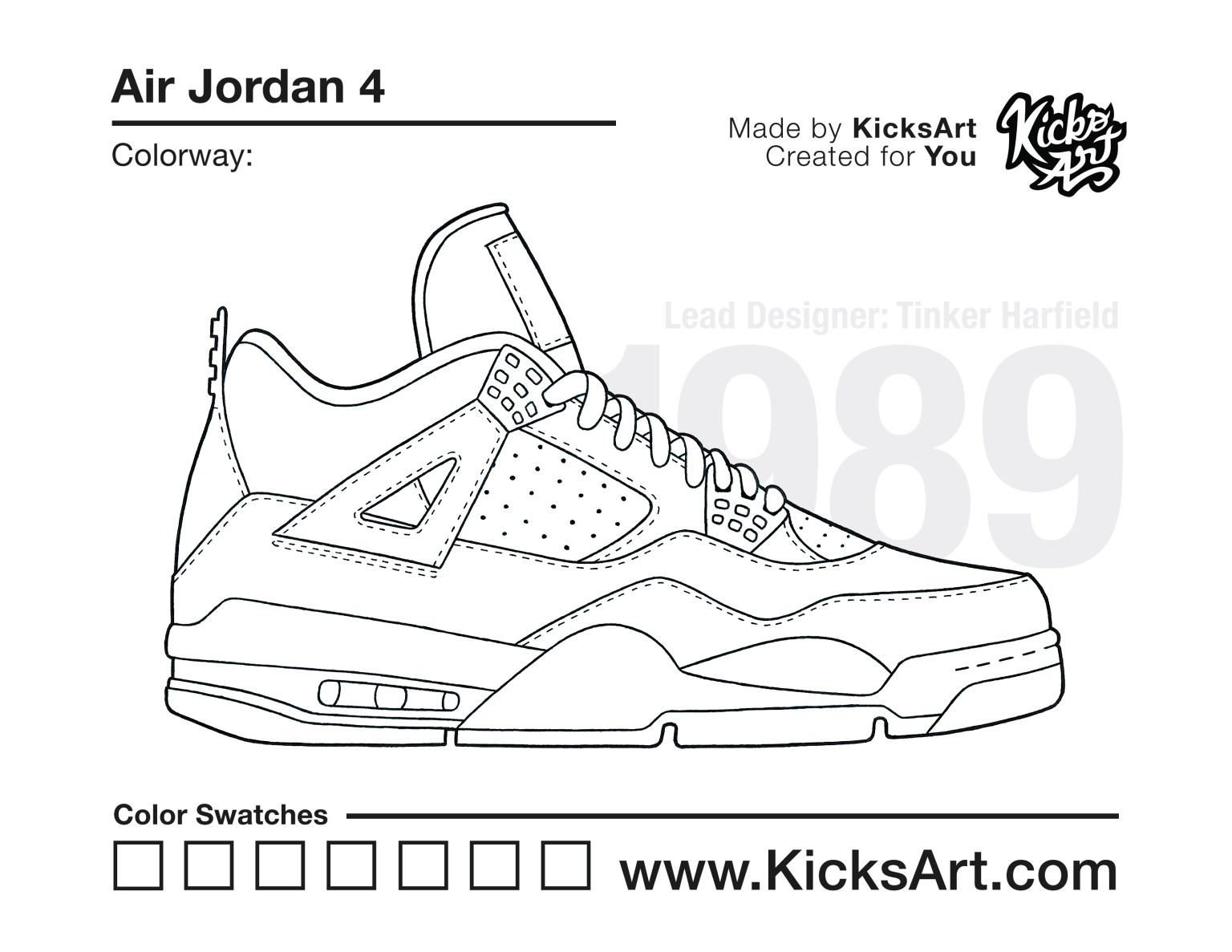 Air jordan sneaker coloring pages