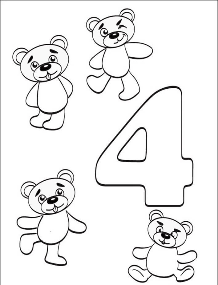 Printable number pic coloring page