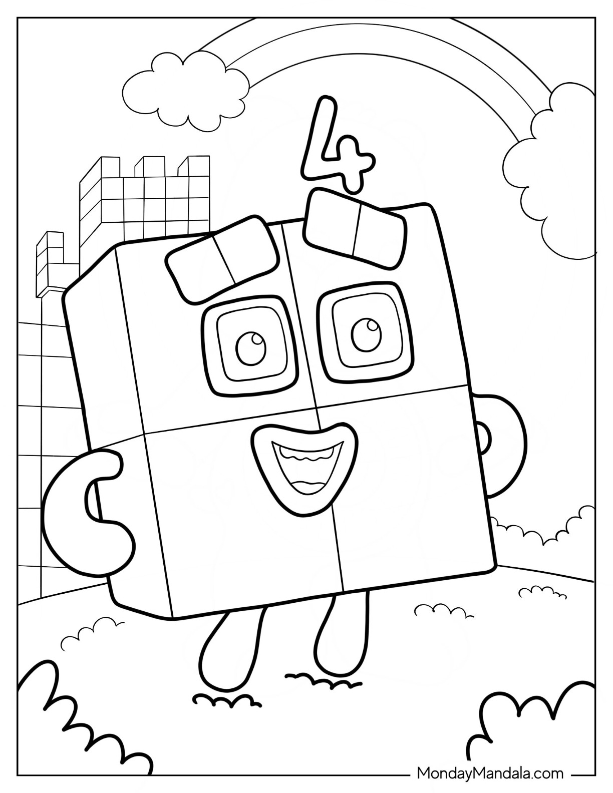 Numberblocks coloring pages free pdf printables