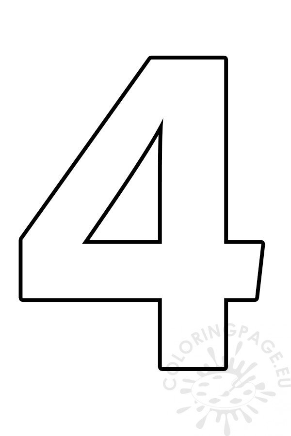 Free printable number template coloring page