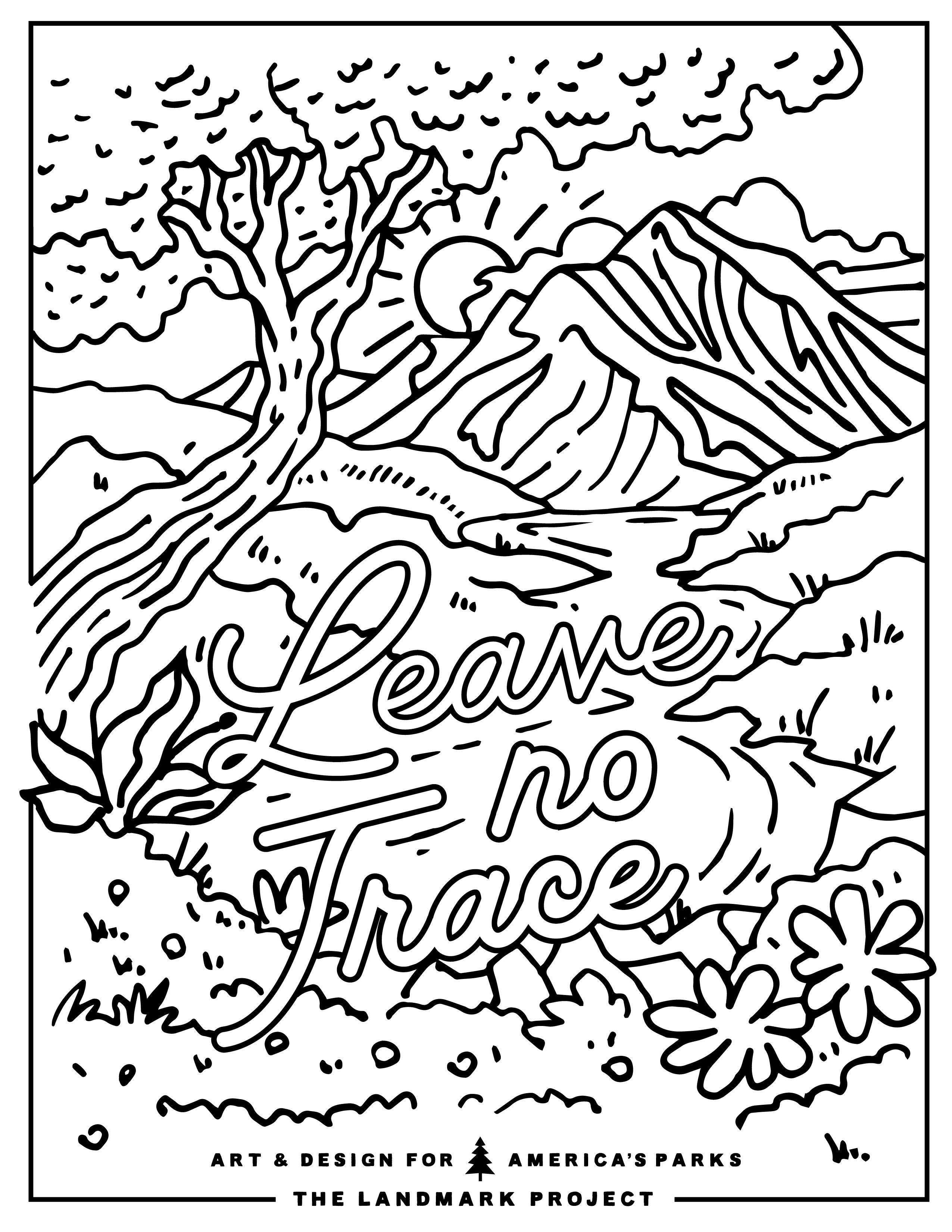 Leave no trace coloring page â the landmark project