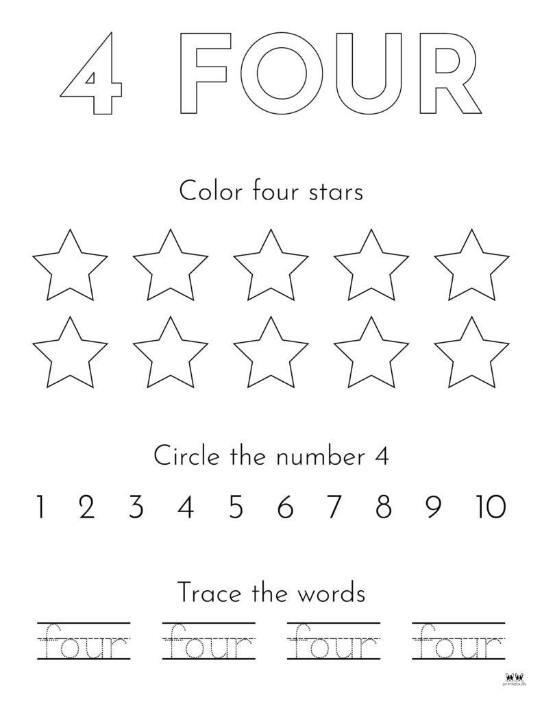 Number tracing worksheets