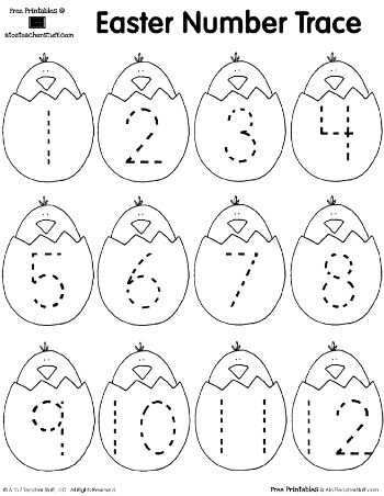 Hatching chick number trace a to z teacher stuff printable pages and worksheets
