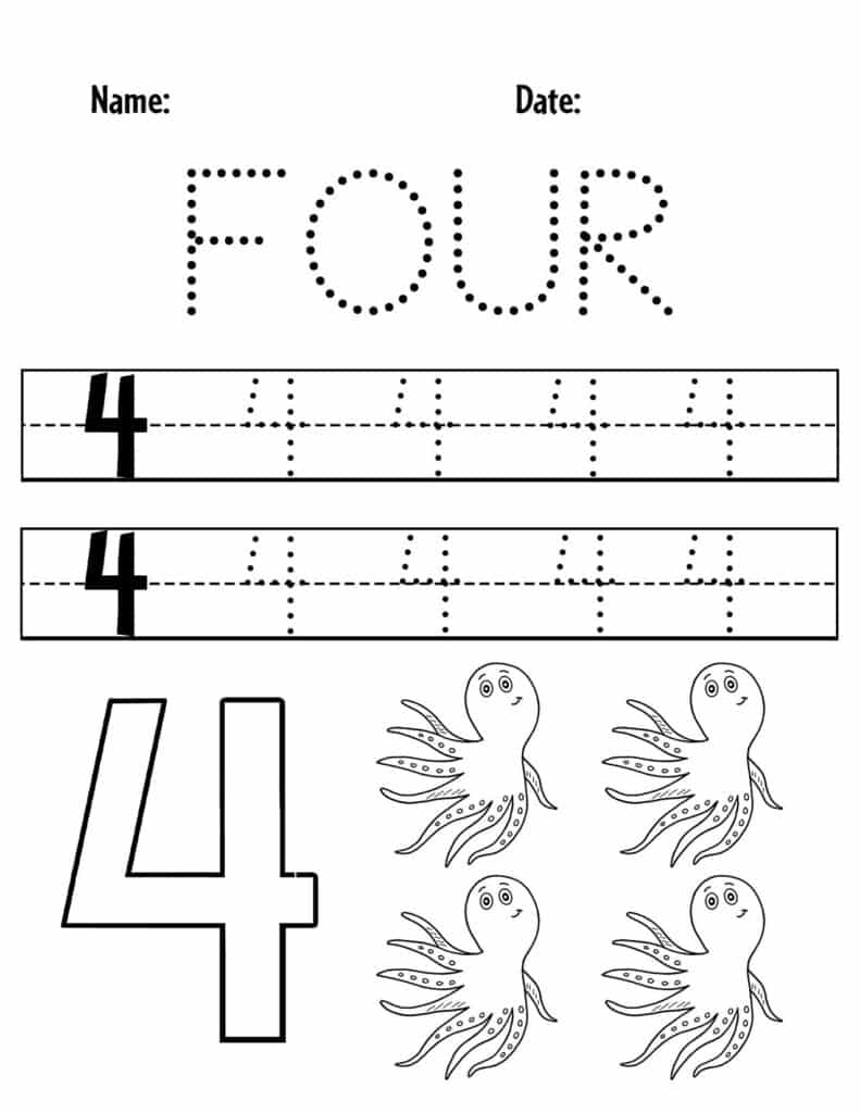 Free number worksheets for preschool â the hollydog blog