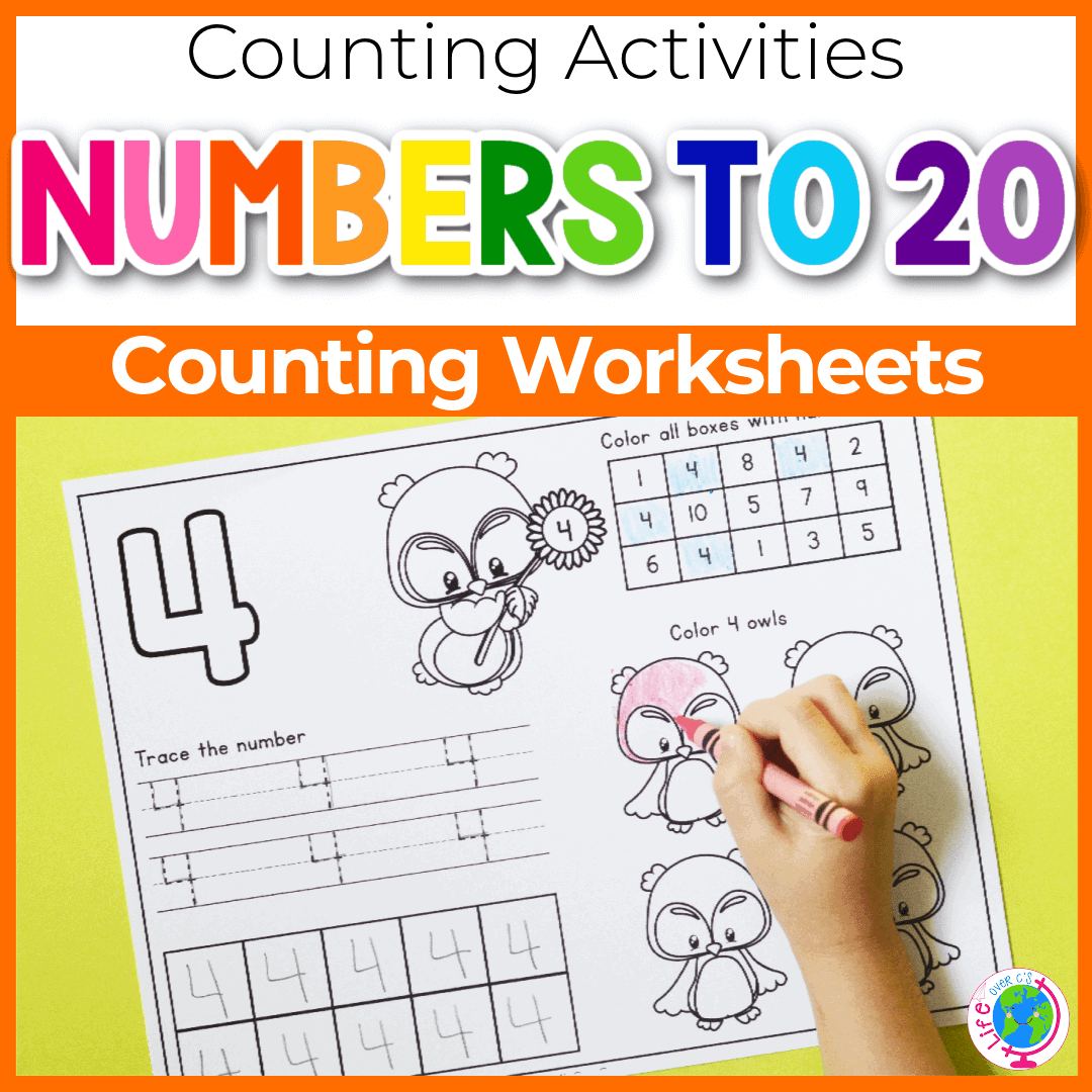 Fall theme preschool number tracing worksheets