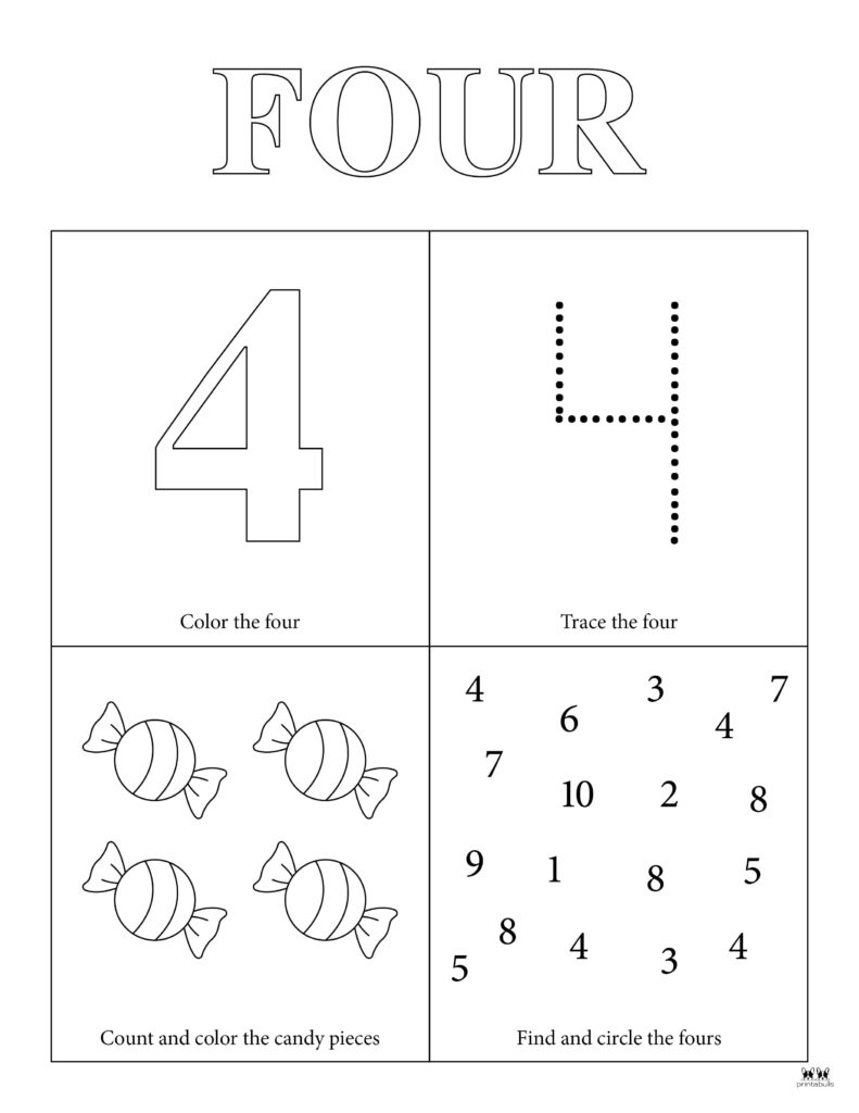 Number tracing worksheets